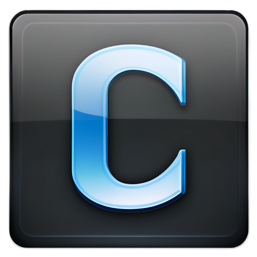 A sleek app icon design featuring two uppercase 'C' letters side by side, with a glassy, transparent look. The letters have a smooth, beveled edge and a glossy, reflective surface to resemble glass. The background is minimalist, neutral-colored to accentuate the glass effect. The overall style is modern and clean, suitable for a tech application. - icon | sticker