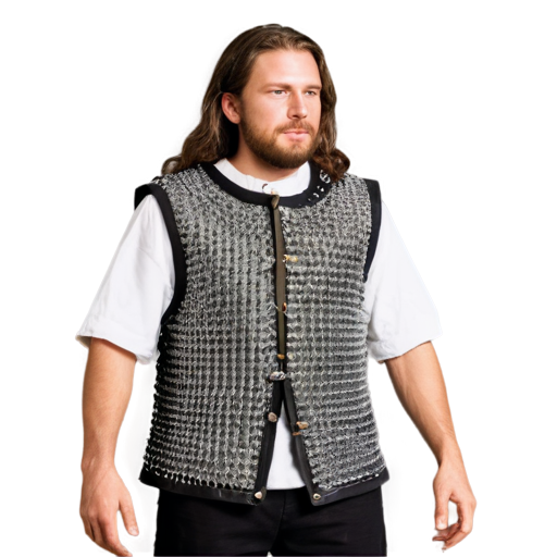 Medieval fantasy chainmail vest, made of steel rings - icon | sticker