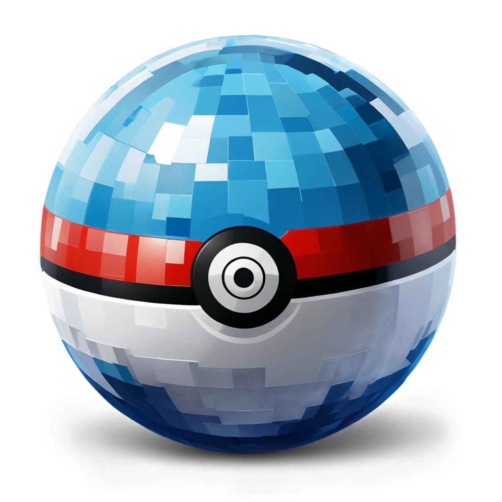 a pokemon ball icon, minecraft style - icon | sticker