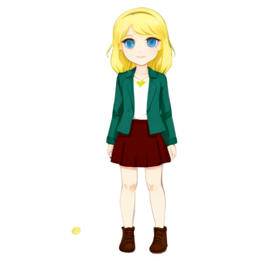 A full-length outfit for a tall, blue-eyed blonde in the following colors: honey, yellow, burgundy, pink, or leaf green. - icon | sticker