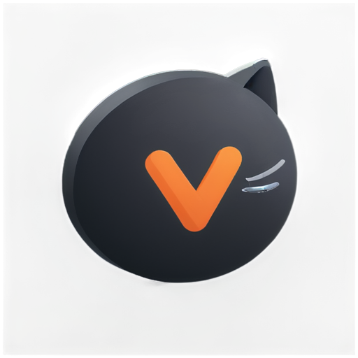 health app, make letter "M" looks like black cat - icon | sticker