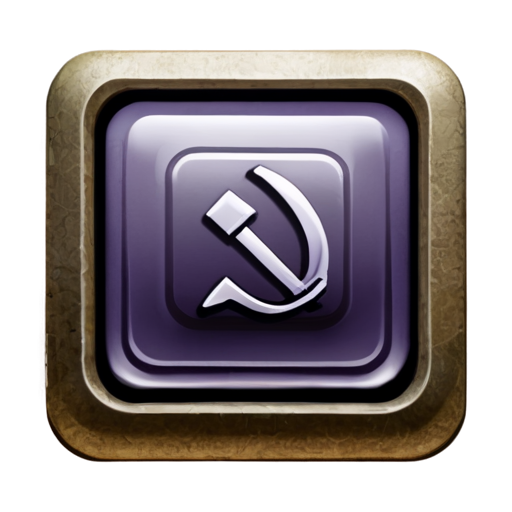 square button, for computer game, inventory, soviet style, game, i - icon | sticker