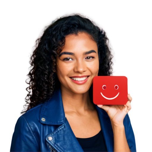 red messenger dialogbox with happy smiling face - icon | sticker