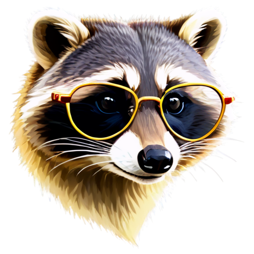 Snake-like raccoon, Glasses, Games, rgb - icon | sticker