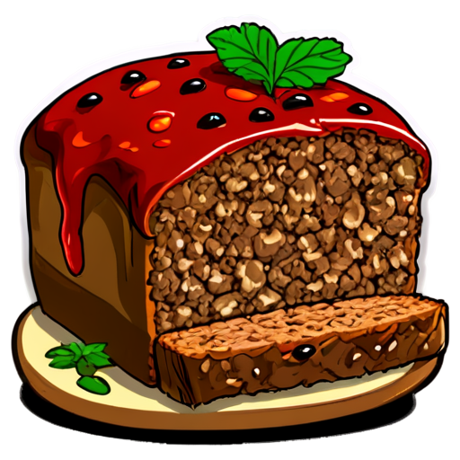 A hearty meatloaf with chunks of hackberry roots and spices. - icon | sticker