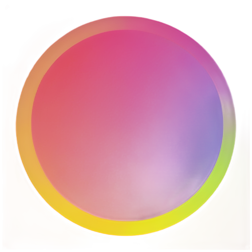 circle, gradient colours from pink to yellow , some lines - icon | sticker