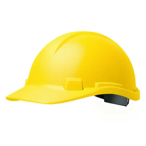 yellow construction helmet in simple 3d style - icon | sticker