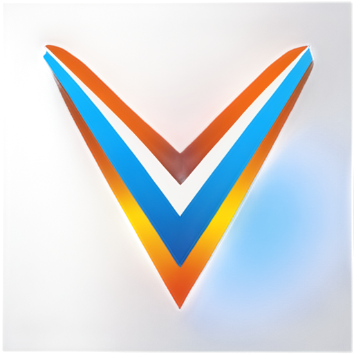 A sleek and modern 'V' shape design with a futuristic and high-tech aesthetic. The 'V' is illuminated with neon blue and white glowing lights, surrounded by dynamic fiery effects with bright orange and red flames. The background should be dark, enhancing the contrast of the glowing 'V' and fire. The overall design should be minimalist, visually striking, and emphasize technology and energy. - icon | sticker