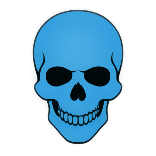 Scary blue skull graffiti - icon | sticker