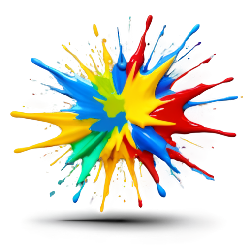 Colorful paint splashes - icon | sticker