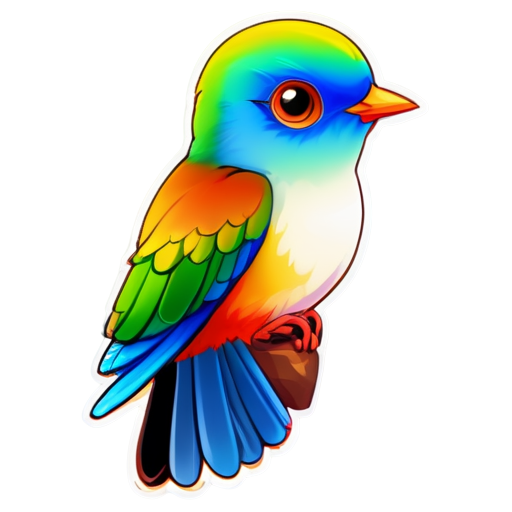 A gradient crystal cuckoo. - icon | sticker