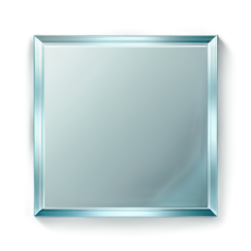 2D, front-facing, glass pane, symmetrical cuts on the glass, separated pieces with slight gaps between cut edges, soft colors, smooth shadows, light 3D effect with subtle shadows, minimalist, clean, modern, flat design - icon | sticker