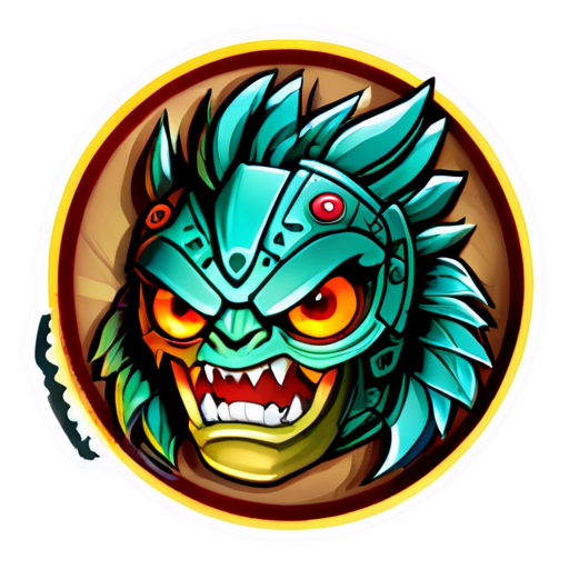 A simple round logo for a website about the slot game Aztec's Claw. - icon | sticker