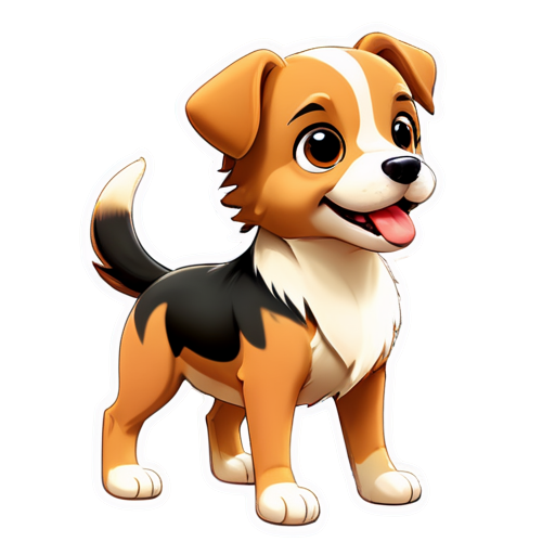 dog, cartoon, drawn, 3d, stickers - icon | sticker