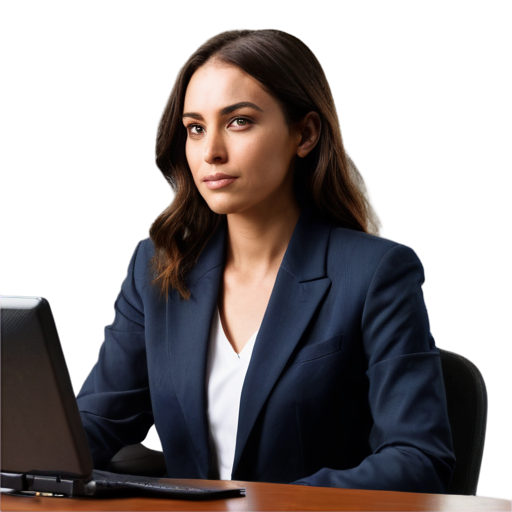 woman at her desk - icon | sticker