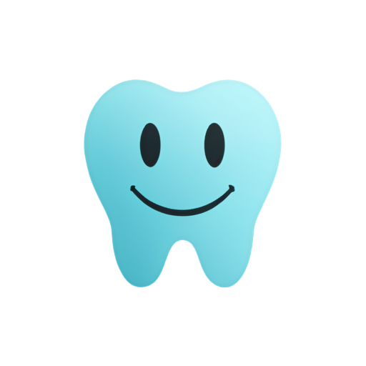 Stylized tooth, he's got a smiley face. - icon | sticker