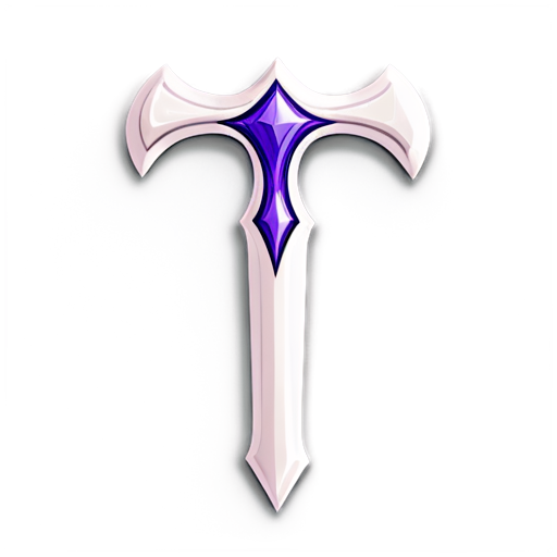 Bone badge: one purple, tibia, drawn diagonally with clean and straight edges. - icon | sticker