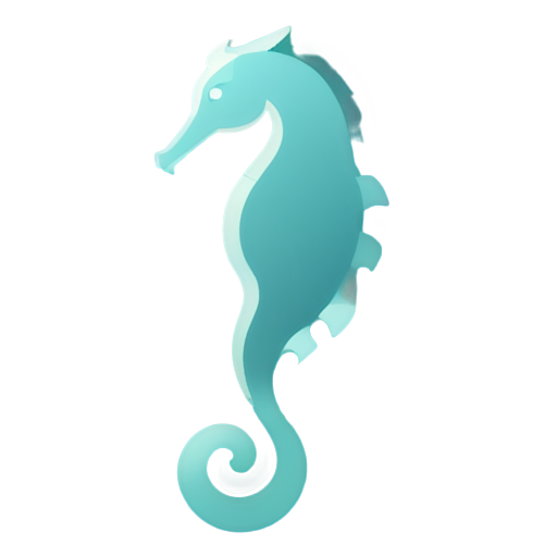 Abstract style jellyfish and seahorse hybrid - icon | sticker