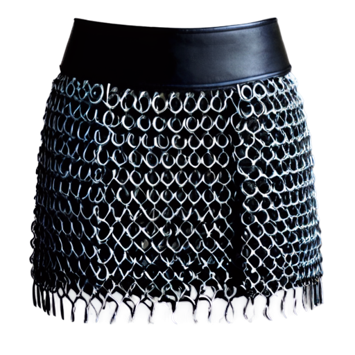 Medieval fantasy chainmail mini skirt, made of steel rings - icon | sticker