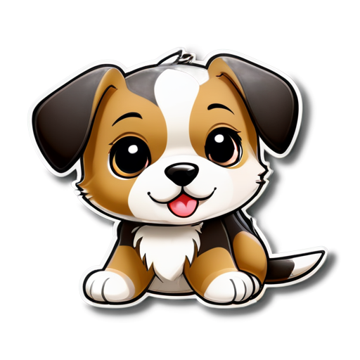 dog, cartoon, drawn, 3d, stickers - icon | sticker