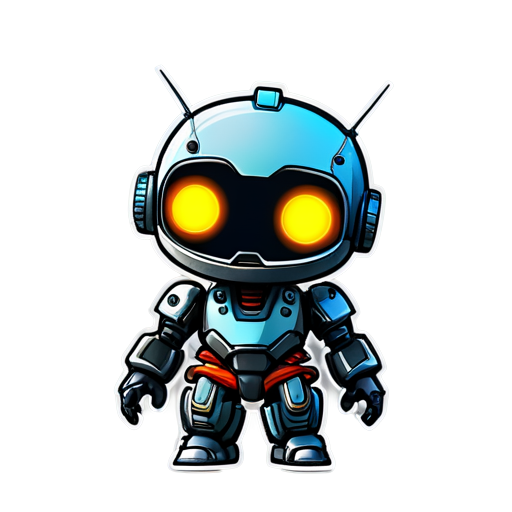 cyberpunk robot - icon | sticker