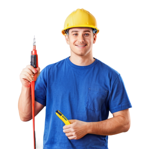 Electrician with a screw driver - icon | sticker