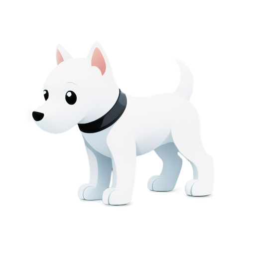 AI robot white dog, cute, cartoon - icon | sticker