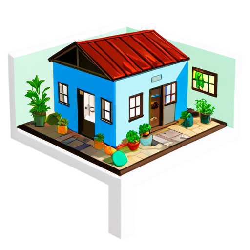 The way animals are gathered inside the house - icon | sticker