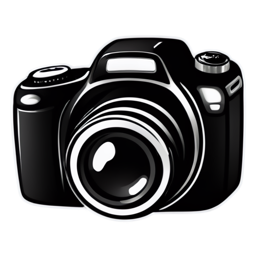 technical icon, black and white, Stereocamera - icon | sticker