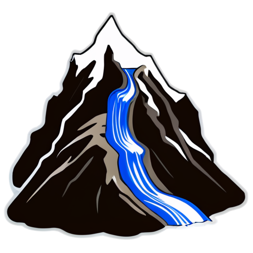 draw a slope edge where an avalanche could occur - icon | sticker