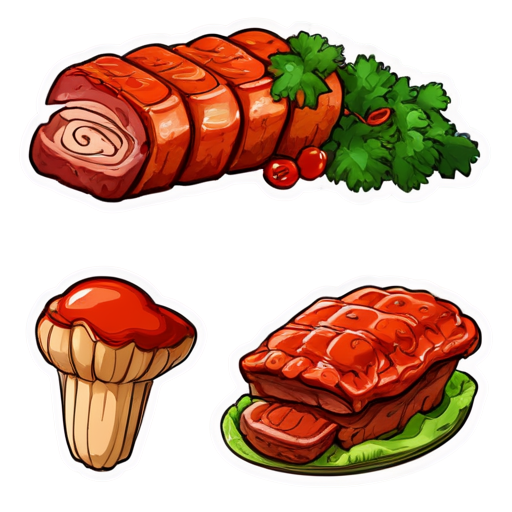 Meat of deep-sea am creatures baked with am herbs. - icon | sticker