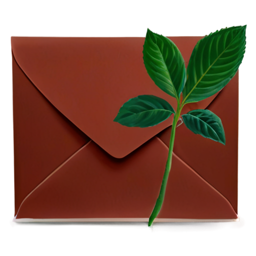 A plant and a letter in the background - icon | sticker