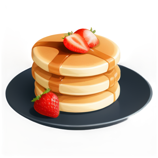 Magic Pancakes with Halved Strawberries - icon | sticker