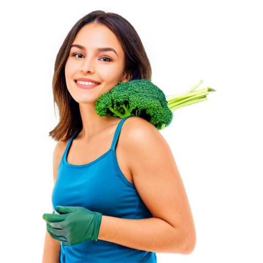 Logo for nutritionist, girl with vegetables - icon | sticker