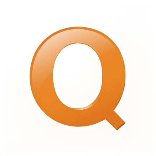 An artistic logo of the capital letter Q requires a vibrant introduction, in orange or red colors, with very rich tones, and the letter Q resembling a magnifying glass - icon | sticker