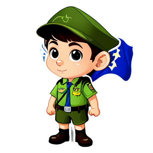 Scout with European Flag - icon | sticker