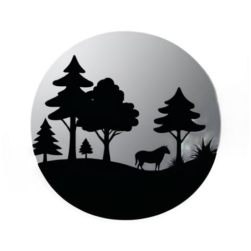 wild nature in black color without background - icon | sticker