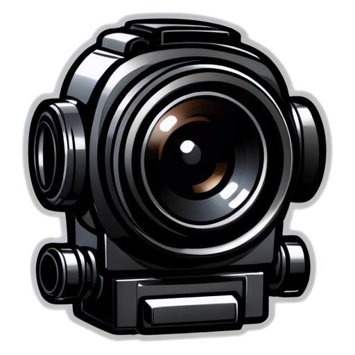 technical icon, black and white, Stereocamera - icon | sticker