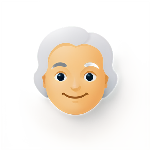 isaac newton emoji, just his face outline - icon | sticker