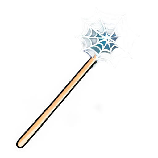 a magic wand and a cobweb - icon | sticker