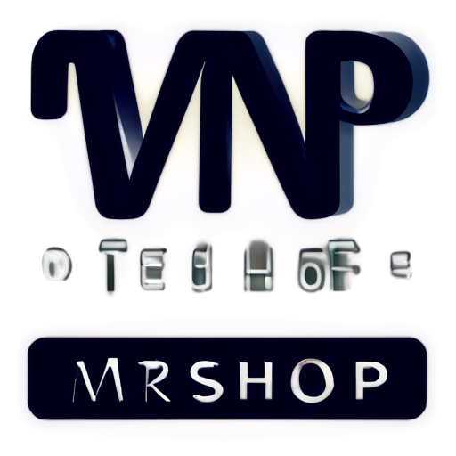 icon text with name 'MRSHOP' with text styles and all text capitalize - icon | sticker