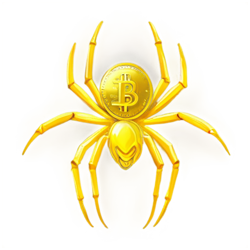 create a gold spider with Bitcoin mark on his back I prefer a large one and cute also - icon | sticker