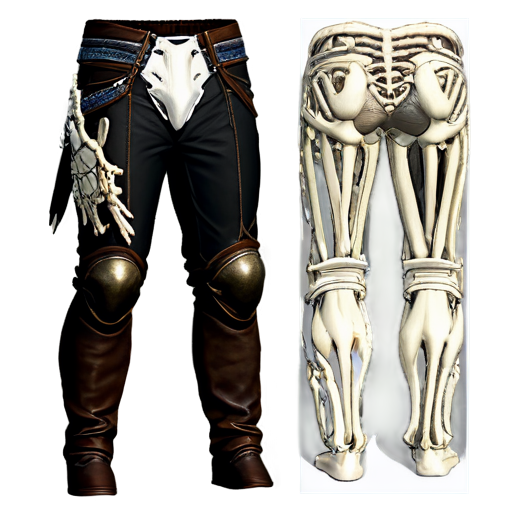 Medieval fantasy pants made of bones, matte - icon | sticker