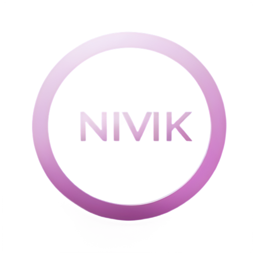 The inscription "InVik", in future style in purple-pink tones. - icon | sticker