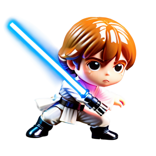 Luke skywalker, lightsaber, fighting, action pose, Star Wars - icon | sticker