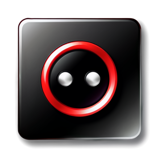 black and red button, computer game, square, vertical, gaming, single - icon | sticker