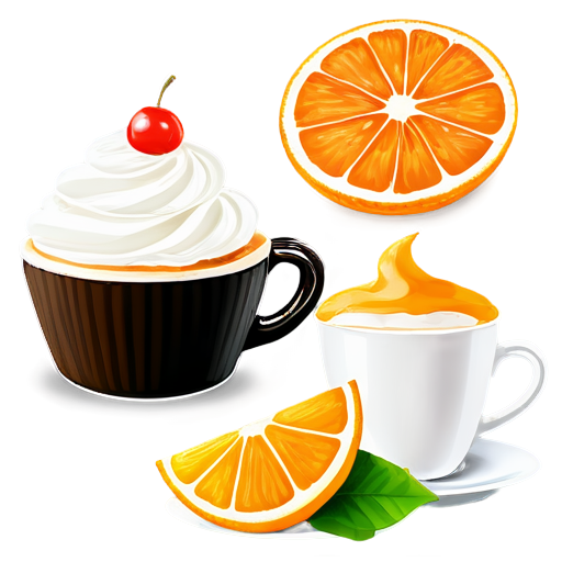 cafe products in yellow-orange colors - icon | sticker