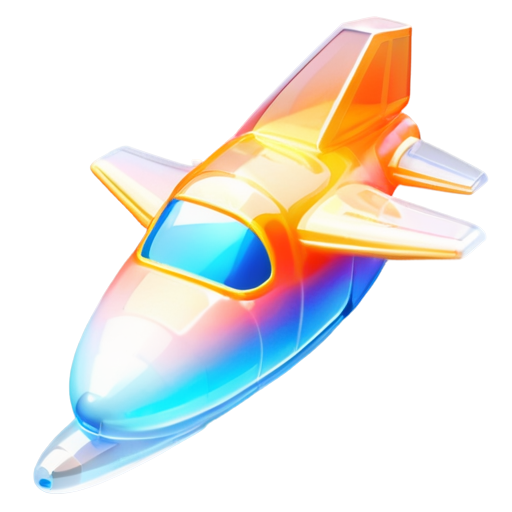 airplane jet blasting off towards the top right corner - icon | sticker