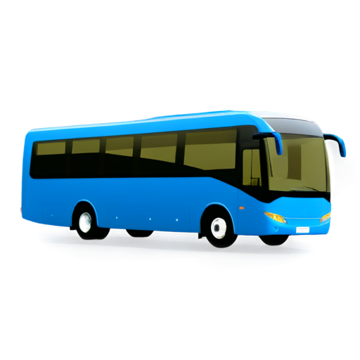 draft of fast modern blue touristic bus - icon | sticker