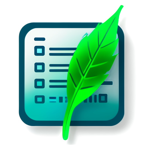 An icon for task management in the BEO cryptocurrency project, blending eco-friendly and innovative design. It features a checklist integrated with a leaf symbol and glowing blockchain lines, symbolizing organization and sustainable progress. The background is a gradient of green and blue tones." - icon | sticker